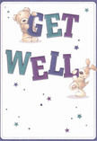 Radiating warmth and playful encouragement, this charming get well card features two delightful companions: a cuddly teddy bear and a joyous puppy, their expressive faces lit with kindness as they steady the oversized, colourful 'Get Well' lettering. The indigo and teal tones pop confidently against a creamy, inviting background reminiscent of the quiet, friendly streets of Alperton. Stars-each a glimmer of goodwill-dot the scene in brilliant shades of blue and purple, infusing the artwork with hope and wonder. The bear's inviting fluff and the puppy's soft ears offer a sense of tactile comfort, similar to the familiar touch of a bouquet crafted by Alperton Florist for nearby deliveries. More than just a message of recovery, this card is a tender embrace in visual form, perfectly suited to offer solace and cheer to someone resting at home in Alperton or along the Grand Union Canal.